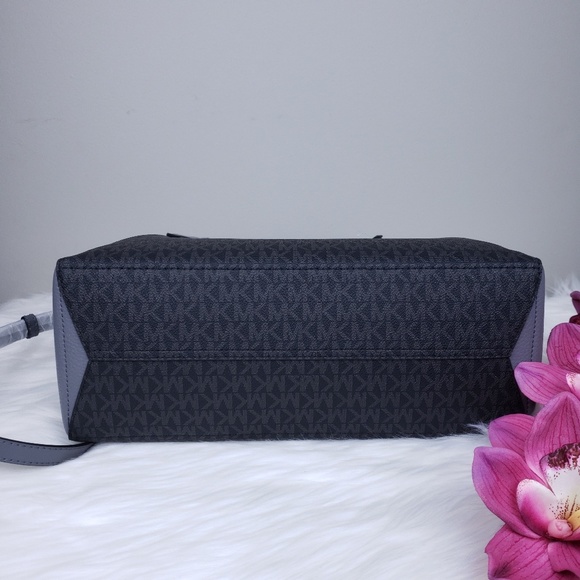 🌺NWT Michael Kors LG Kimberly Satchel Black grey - Picture 5 of 8